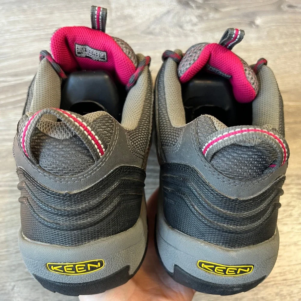 Keen Voyageur Gray Pink Leather Mesh Hiking Shoes Womens 10 1011280